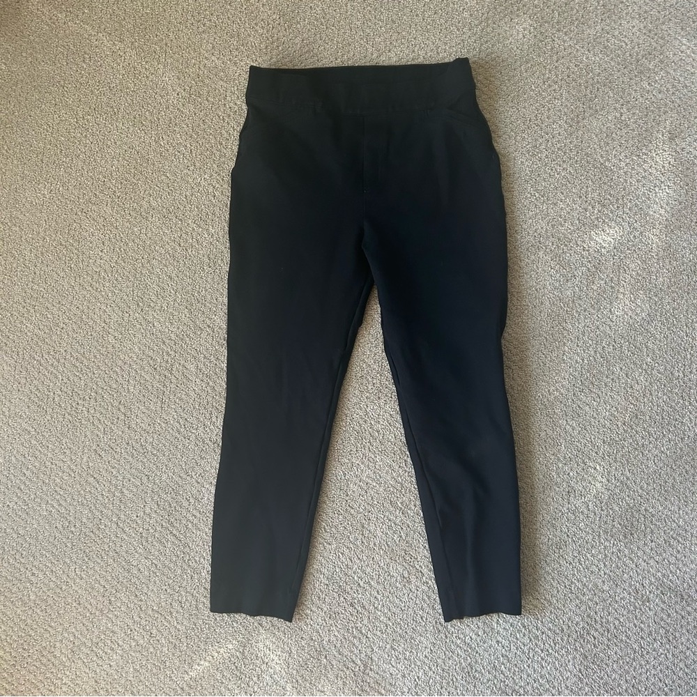 Women's Slim Straight Pants Pull On Faux Pockets Spanx Black Size Large 20251R